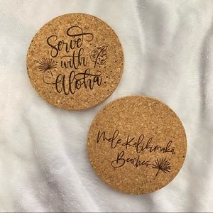 🐳 BRAND NEW made in Hawaii cork coasters home decor  - set of 2